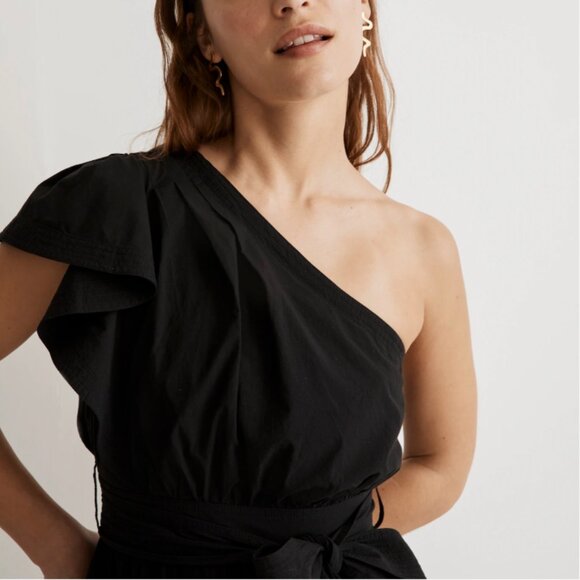 Madewell Ruffled One-Shoulder Midi Dress 12 - Picture 4 of 5